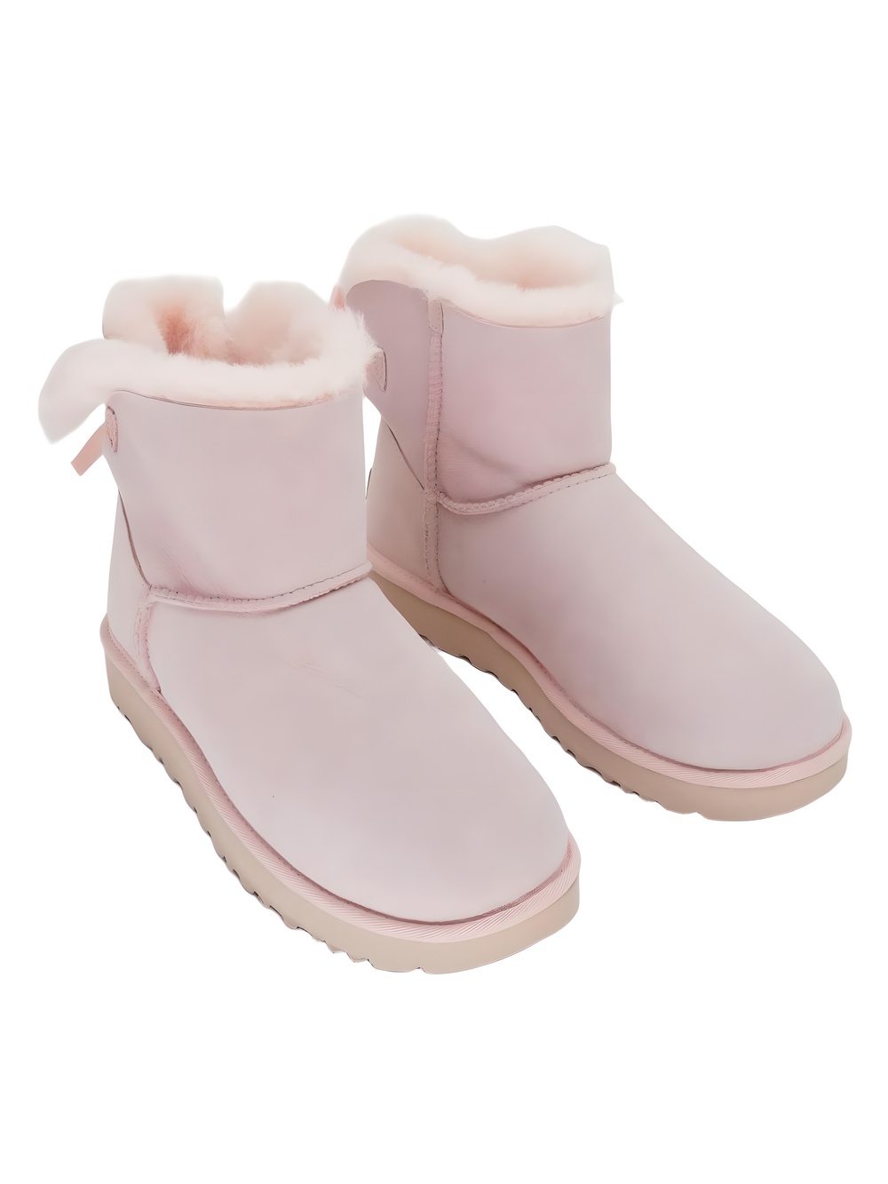 UGG Womens Mini Bailey Bow II Boot Beige Blush Light Pink Size 10M